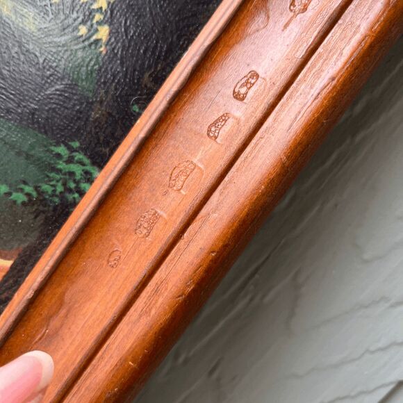 VTG Paul Detlefsen “Old Mill Stream” Textured Print 8x10 Wood Frame Sheffield - Picture 8 of 9